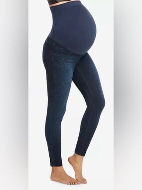 SPANX Mama Jean-ish Ankle Leggings Denim Blue Maternity M